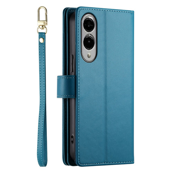 Klapkové puzdro pre Samsung Galaxy S25 Edge, Wallet Zipper Pocket, modré