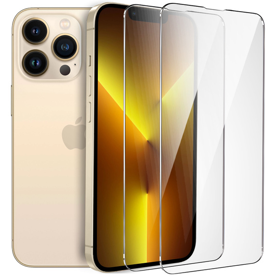 2x tvrdené sklo pre iPhone 13/13 Pro, ERBORD 9H Hard Glass na displeji