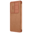 Flipové puzdro NILLKIN pre Samsung Galaxy S25 Ultra, CamShield Qin Pro, kožené, hnedé