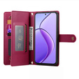 Klapkové puzdro pre Realme 14 Pro+ 5G, Wallet Zipper Pocket, červené