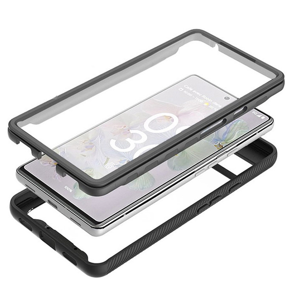 Puzdro pre Google Pixel 6a, Shockproof, s fóliou, čierne