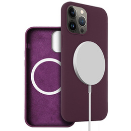 Obal na mobil pre iPhone 13 Pro, Silicone MagSafe, bordové