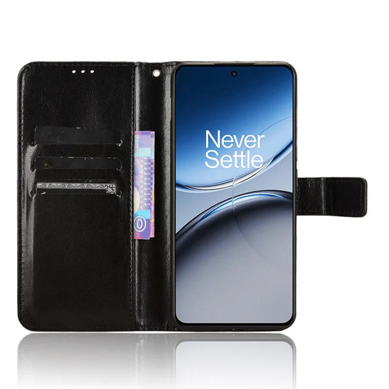 Klapkové puzdro pre OnePlus Nord 4, Crazy Horse Wallet, čierne