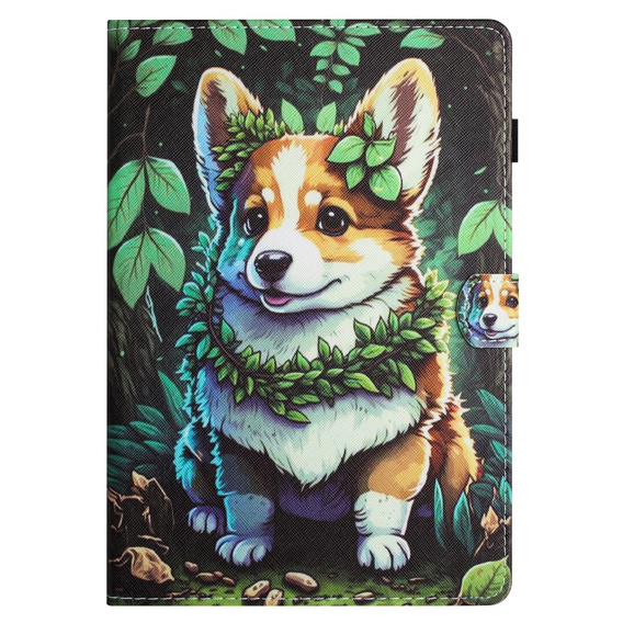 Puzdro pre Lenovo Tab M10 10.1 Gen 3, s chlopňou, corgi dog