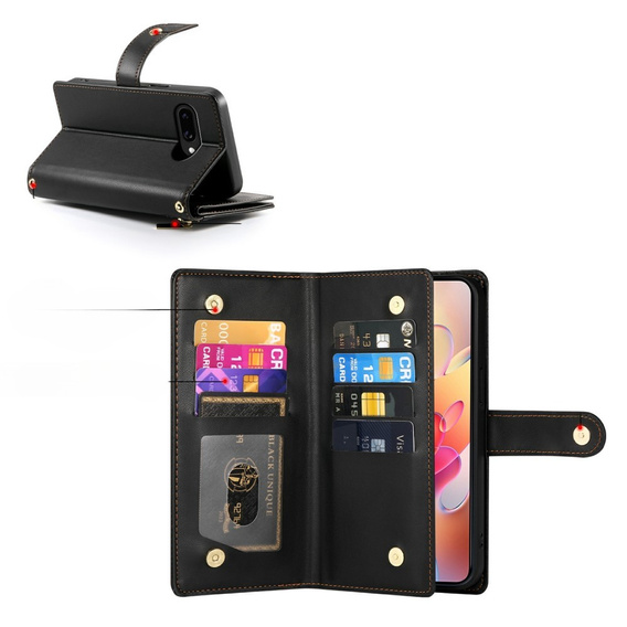 Klapkové puzdro pre Samsung Galaxy A56 5G, Wallet Zipper Pocket, čierne