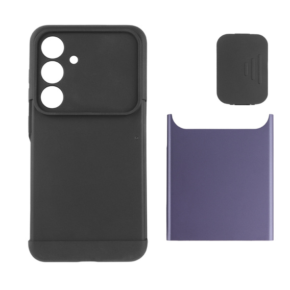 Obal na mobil pre Samsung Galaxy S24, ERBORD CamProtect Slide Camera, fialové