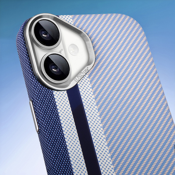 Puzdro pre iPhone 16, Carbon Fiber MagSafe, modré