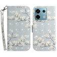 Klapkové puzdro pre Xiaomi Redmi Note 13 Pro 5G, Wallet, Magnolia Flowers sivé