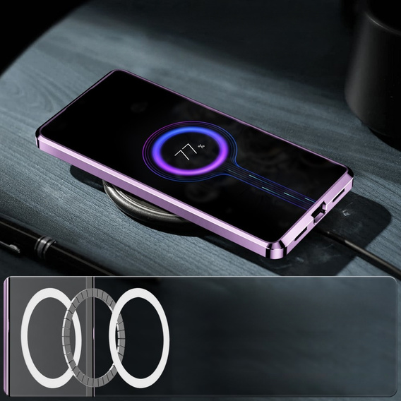 Ochranné puzdro na fotoaparát pre Samsung Galaxy S23 Plus, CamShield MagSafe, transparentné / fialové