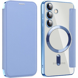Klapkové puzdro pre Samsung Galaxy S24, RFID Wallet MagSafe CamShield, modré