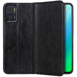 Flipové puzdro pre Motorola Moto E22 / E22i 4G, Split Leather, čierne