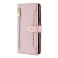 Klapkové puzdro pre Oppo Reno8 T 4G, Wallet Zipper Pocket, ružové