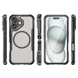 Puzdro pre iPhone 16, Fusion Hybrid Carbon, pre MagSafe, čierne