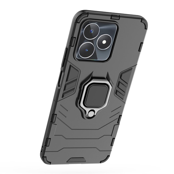 Obal na mobil pre Realme C51, Kickstand Ring, čierne