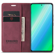 Puzdro pre Samsung Galaxy A54, ERBORD Vintage, peňaženka s chlopňou, červené