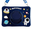 Detské silikónové puzdro pre Samsung Galaxy Tab S6 Lite P610/P615 / S6 Lite 2022 10.4, pancierované s popruhom, Astronaut, tmavomodré