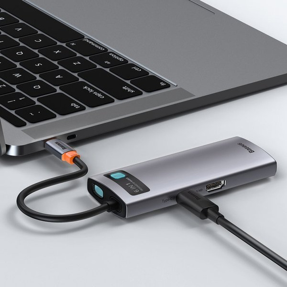 Kovová dokovacia stanica Metal Gleam Series 6 v 1 pre zariadenia USB-C