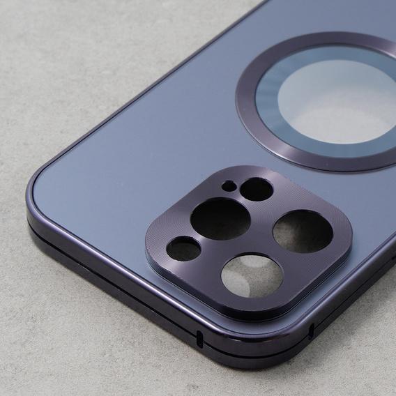 Puzdro pre iPhone 13 Pro Max, Dual Glass, pre Magsafe, fialové