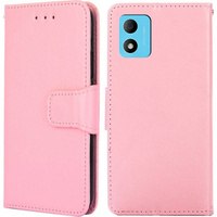 Klapkové puzdro pre TCL 305i, PU Leather Wallet Case, ružové