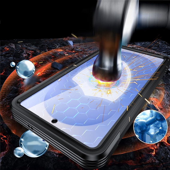 Odolné puzdro so sklom, pre MagSafe pre Samsung Galaxy S26 Plus, čierne