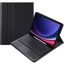 Puzdro + klávesnica Samsung Galaxy Tab S9+, Leather Pen Slot TouchPad, čierne