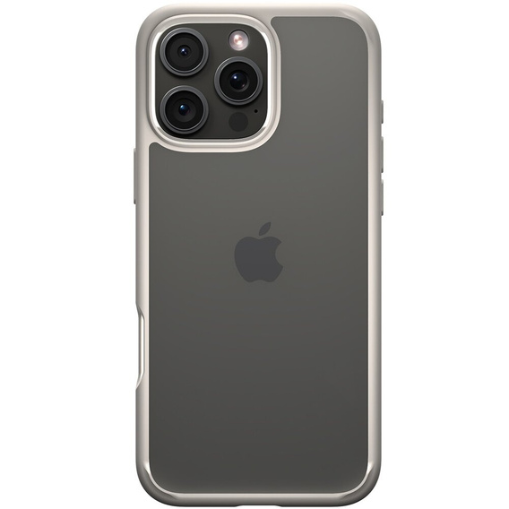 Puzdro Spigen pre iPhone 16 Pro Max, Ultra Hybrid, transparentný / titánový + tvrdené sklo 9H