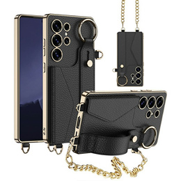 Puzdro pre Samsung Galaxy S25 Ultra, GKK Leather, čierne