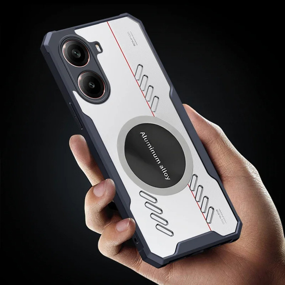 Puzdro pre Xiaomi Poco X7 Pro 5G, s magnetickým štítkom, transparentné / čierne
