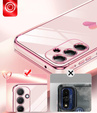 Obal na mobil pre Samsung Galaxy A54 5G, Electro heart, ružové rose gold + 2x sklo 9H