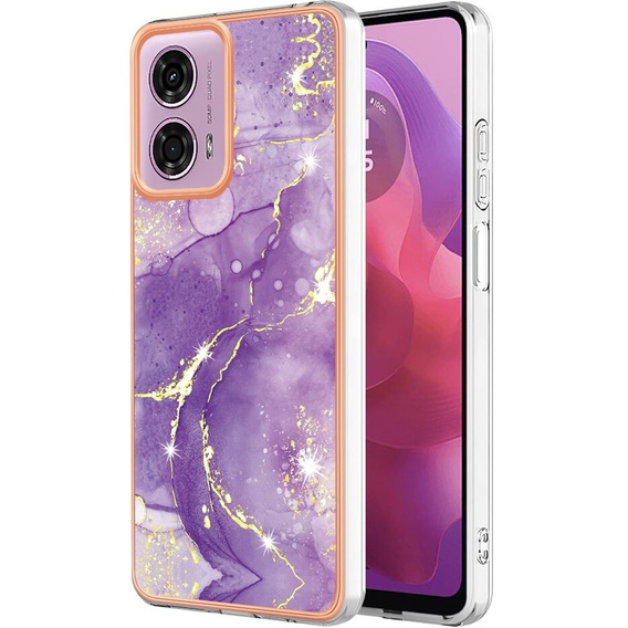 Ochranné puzdro pre Motorola Moto G24 / G24 Power / G04, Marble Slim Case, tmavo fialová