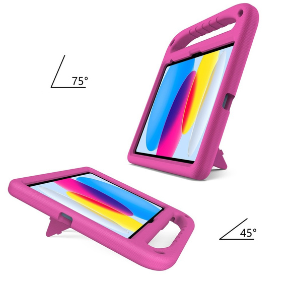 Detské puzdro pre iPad 11" 2025 A16 (11 gen.) / iPad 10.9" 2022 (10 gen.), s rukoväťou, ružové
