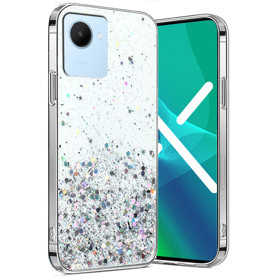 Obal na mobil pre Realme C30 / Narzo 50i Prime, Glittery, priehľadné
