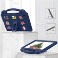 Detské puzdro pre Samsung Galaxy Tab A9+, Cute Patterns, so stojanom, tmavomodré