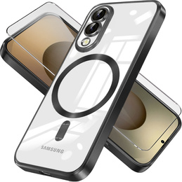 Puzdro pre Samsung Galaxy S25 Edge, Electro MagSafe, čierne + sklo na displej