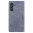 Puzdro pre Samsung Galaxy A54, ERBORD Vintage, peňaženka s chlopňou, sivé