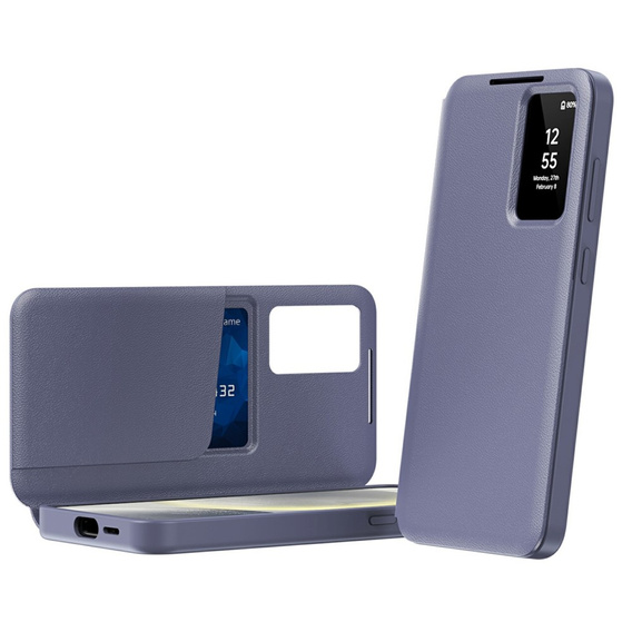 Flipové puzdro pre Samsung Galaxy S25 Edge, Smart View Wallet, fialové