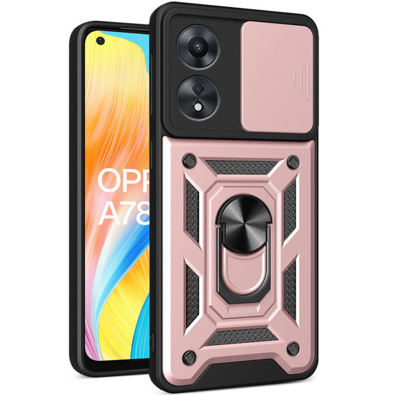 Obal na mobil pre Oppo A78 4G, CamShield Slide, ružové rose gold
