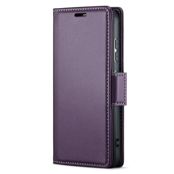 Puzdro pre Oppo Reno 13, ERBORD Glossy Litchi, flipová peňaženka, fialové