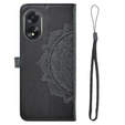 Klapkové puzdro pre Oppo A38 4G / Oppo A18 4G, Mandala, čierne