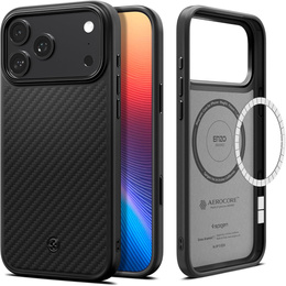 Spigen Enzo Aramid MagSafe puzdro pre iPhone 17 Pro Max, čierne