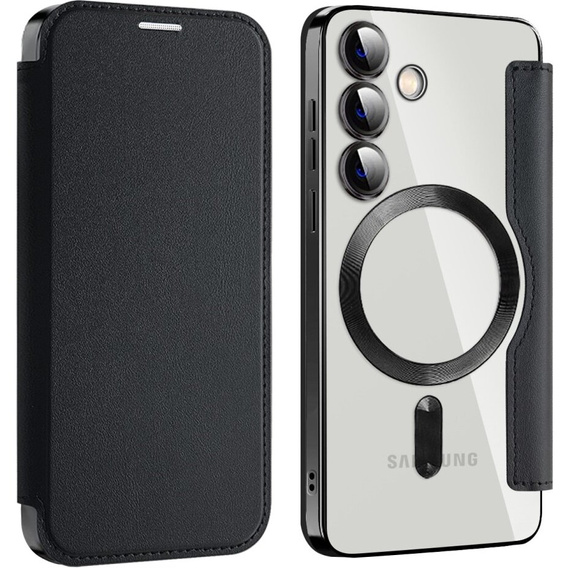 Klapkové puzdro pre Samsung Galaxy S24, RFID Wallet MagSafe CamShield, čierne
