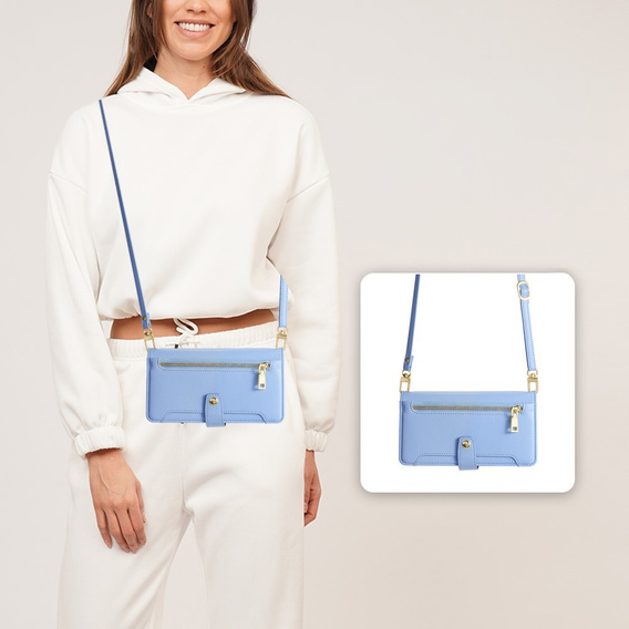 Klapkové puzdro pre Realme 14 Pro 5G, Wallet Zipper Pocket, modré