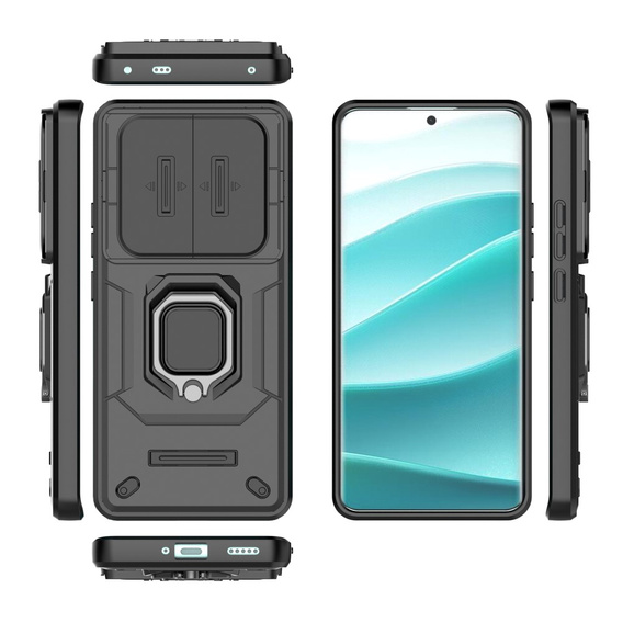 Puzdro pre Xiaomi Redmi Note 14 Pro+ 5G, KickStand Camera Lens, čierne