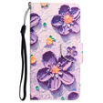 Klapkové puzdro pre Xiaomi Redmi 13C / Poco C65, Wallet, Painted Flowers, fialový