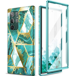 Obal na mobil pre Samsung Galaxy S22 Ultra, Suritch Full Body Marble, zelený