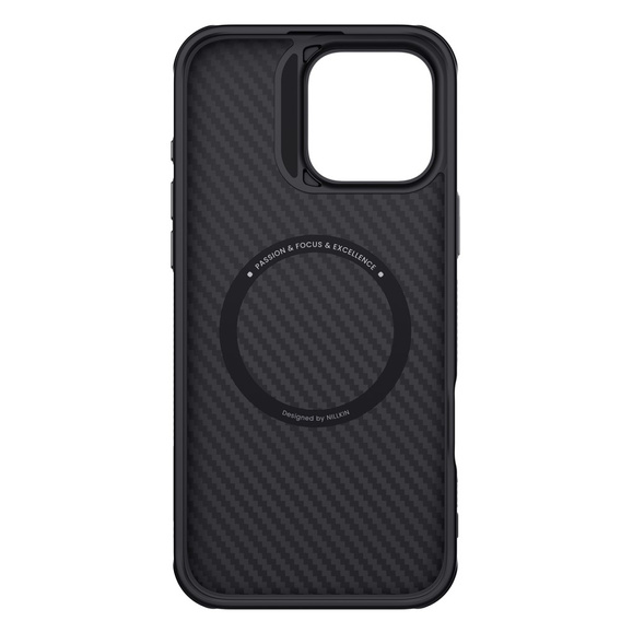 Puzdro pre iPhone 16 Pro Max, pancierované Nillkin, Carbon Fiber, pre Magsafe, zlaté