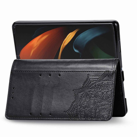 Klapkové puzdro pre Samsung Galaxy Z Fold 4 5G, Mandala, čierne