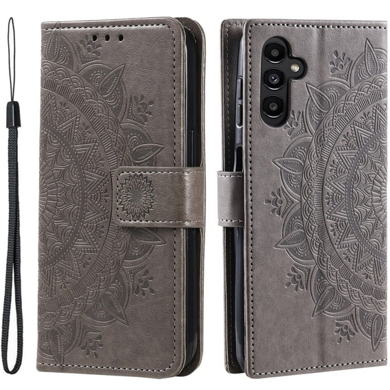 Klapkové puzdro pre Samsung Galaxy S23 FE, Mandala, sivé