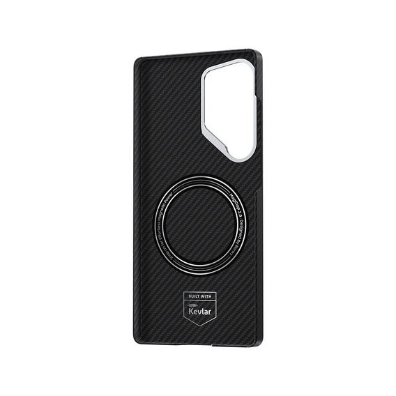 Puzdro BENKS Kevlar pre Samsung Galaxy S25 Ultra, pre MagSafe, Carbon Fiber, čierne