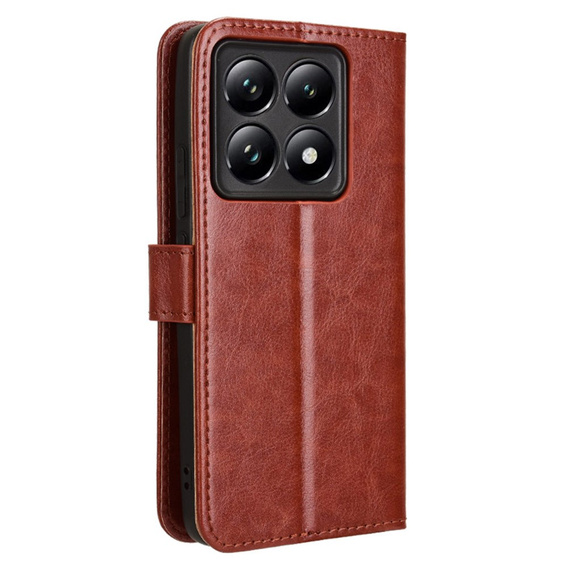 Klapkové puzdro pre Xiaomi 14T, Crazy Horse Wallet, hnedé